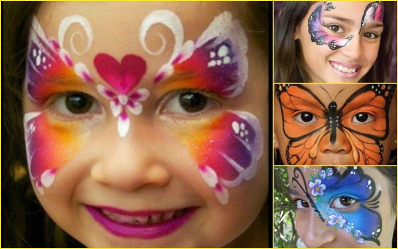 Butterflies remain among the most popular cute face paint ideas. Paint colorful wings around the eyes