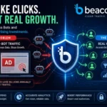 Beaconsoft dashboard blocking fake bot traffic to protect advertising budgets and improve analytics.