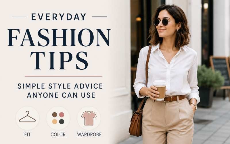 Woman in a simple, well-fitted casual outfit for everyday fashion tips.