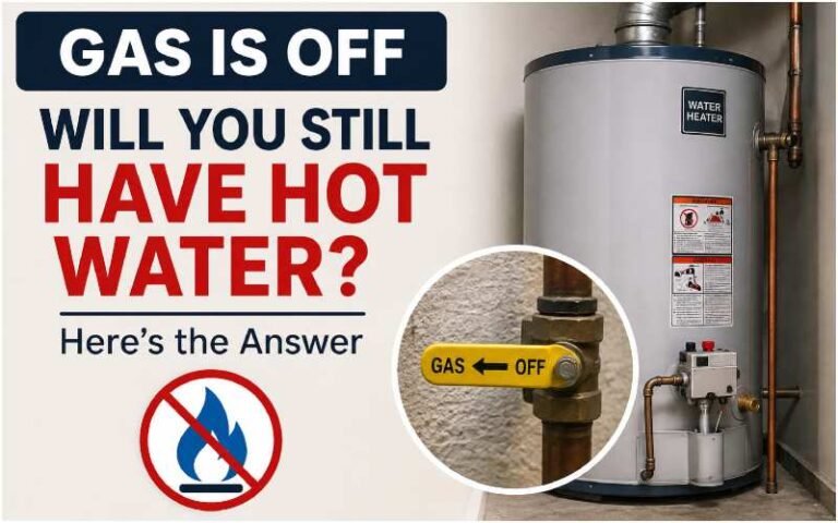 Gas shut off beside a residential water heater