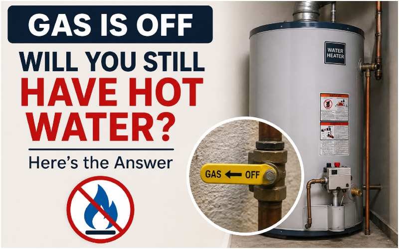Gas shut off beside a residential water heater